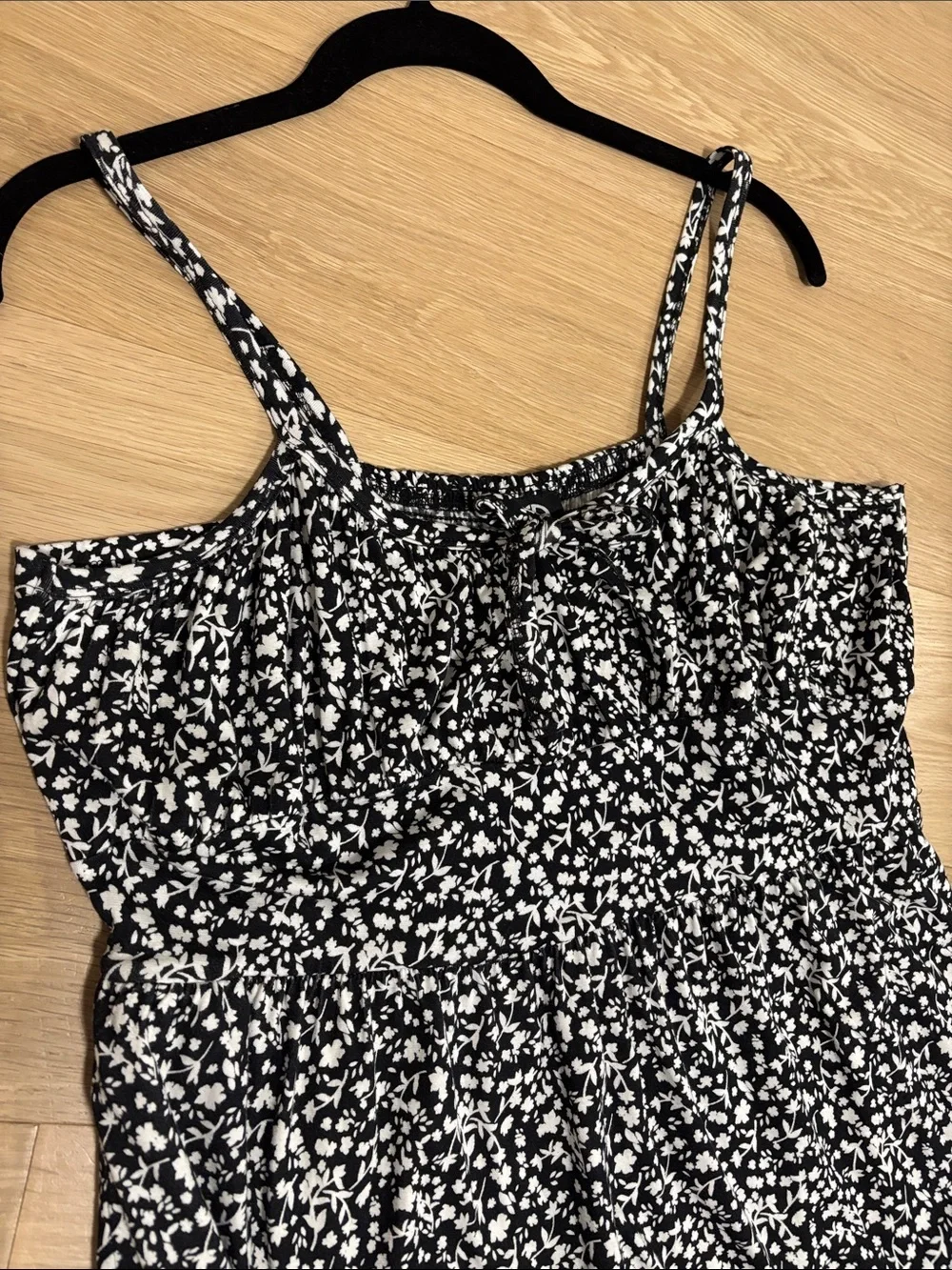 Midi Sundress (L) Group Alina Viscose Soft Stretch Pockets Black White Floral - Picture 7 of 16